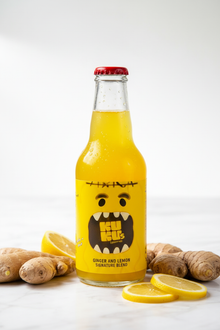 KuKu's Ginger & Lemon Kombucha Full Bottle